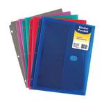 C-Line Binder Pockets With Hook-And-Loop Closure, 8 1/2in x 11in, Assorted Colors, Pack Of 18