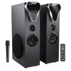 beFree Sound 2.1 Channel 995116498M 80-Watt Bluetooth Tower Speakers With Optical Input, Black