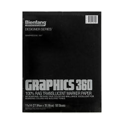 Bienfang Graphics 360 Translucent Marker Pad, 11in x 14in, White, 50 Sheets