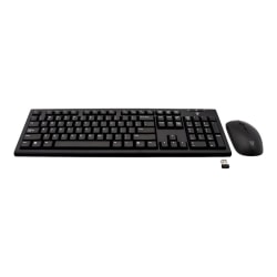 V7 CKW200US - Keyboard and mouse set - wireless - 2.4 GHz - US - black