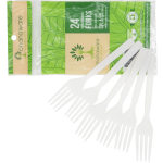 Ohanaware Disposable Cutlery, Forks, White, Pack Of 24 Forks