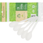 Ohanaware Disposable Cutlery, Spoons, White, Pack Of 24