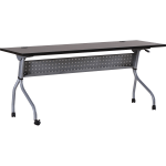 Lorell Flip Top Training Table, 72inW, Espresso/Silver