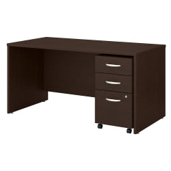 Bush Business Furniture Salinas 55inW Corner Desk With Lateral File Cabinet And 5 Shelf Bookcase, Vintage Black, Standard Delivery