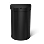 simplehuman Semi-Round Sensor Stainless Steel Trash Can With Liner Pocket, 12 Gallons, 25-1/4inH x 15-7/16inW x 12-13/16inD, Matte Black