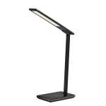 Adesso Simplee Declan AdessoCharge LED Desk Lamp, 16inH, Black Shade/Glossy Black Base