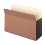 Smead TUFF Pocket File Pockets, 5 1/4in Expansion, 9 1/2in x 14 3/4in, 30% Recycled, Dark Brown, Pack Of 10