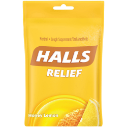 Cadbury Halls Honey-Lemon Cough Drops, Honey Lemon, Box Of 12