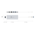 j5create USB 3.0 Mini Dock, Silver, JUD380