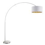 Lumisource Salon Contemporary Floor Lamp, Satin Nickel/White/Gold