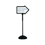 Safco Write Way Directional Sign - Steel - Black