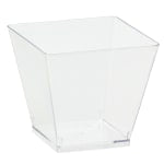 Amscan Mini Plastic Cubed Bowls, 3in x 3in, Clear, 40 Bowls Per Pack, Set Of 2 Packs