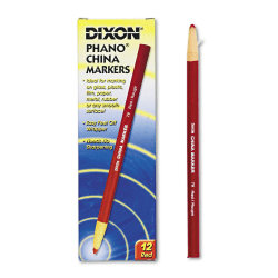 Dixon Phano China Markers, Red, Box Of 12