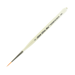 Silver Brush Ultra Mini Series Paint Brush, Size 15, Taklon Filament, Flat Bristle, Pearl White