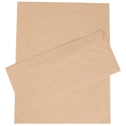 JAM Paper Stationery Set, 8 1/2in x 11in, 30% Recycled, Yellow, Set Of 100 Envelopes And 100 Sheets