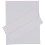 JAM Paper Business Stationery Set, 8 1/2in x 11in, Baby Blue, Set Of 50 Sheets And 50 Envelopes