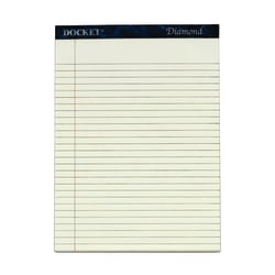 TOPS Docket Diamond Premium 100% Recycled Legal Pad, 8 1/2in x 11 3/4in, Legal Ruled, 50 Sheets, White, Pack Of 2 Pads