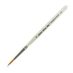 Silver Brush Ultra Mini Series Paint Brush, Size 5/0, Flat Bristle, Taklon Filament, Pearl White