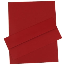 JAM Paper Business Stationery Set, 8 1/2in x 11in, Dark Orange, Set Of 50 Sheets And 50 Envelopes