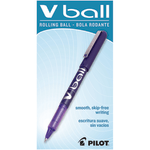 Pilot V-Ball Liquid Ink Rollerball Pens, Extra Fine Point, 0.5 mm, Purple Barrel, Purple Ink, Pack Of 12 Pens