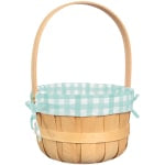 Amscan Easter Wood Chip Basket, 14inH x 9-7/16inW x 9-7/16inD, Blue