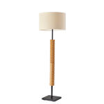 Adesso Judith Floor Lamp, 60inH, Cream/Black/Natural