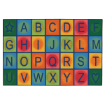 Carpets for Kids KID$Value Rugs Simple Alphabet Blocks Activity Rug, 4ft x 6ft , Blue