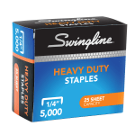 Swingline Heavy-Duty Staples, 1/4in, Box Of 5000