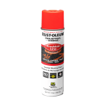 Rust-Oleum Industrial Choice M1600 System Solvent-Based Precision Line Inverted Marking Paint, 17 Oz, Fluorescent Red-Orange, Case Of 12 Cans