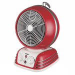 Optimus Retro Design 1500-Watt Oscillating Fan Heater, 11in x 9in, Red