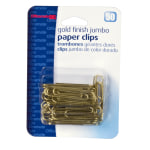 OIC Paper Clips, Box Of 50, Jumbo, Gold