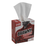 Brawny Industrial Medium-Duty Premium Wipes, 9 1/4in x 16 3/8in, White, Box Of 90