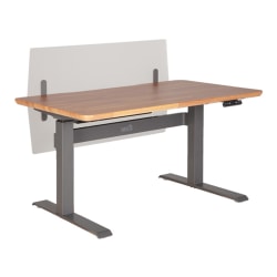 Vari Table 60inW Computer Desk, Reclaimed Wood/Slate