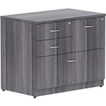 Lorell 2-Box/1-File 35-1/2inW x 22inD Lateral 4-Drawer File Cabinet, Weathered Charcoal