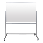 Luxor Mobile Double-Sided Magnetic Dry-Erase Whiteboard, 40in x 60in, Aluminum Frame With Silver Finish