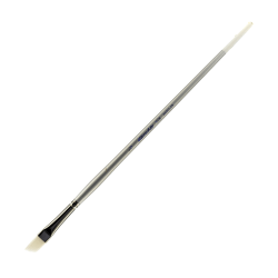 Silver Brush Silverwhite Series Long-Handle Paint Brush, Size 3/8in, Angular Bristle, Synthetic, Silver/White