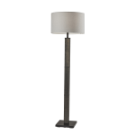 Adesso Kona Floor Lamp, 61-1/2inH, Light Gray Shade/Black Base