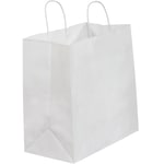 Partners Brand Paper Shopping Bags, 13inW x 7inD x 13inH, White, Case Of 250