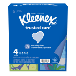 Kleenex Trusted Care 2-Ply Facial Tissues, White, 70 Tissues Per Box, Pack Of 4