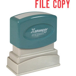 Xstamper One-Color Title Stamp, Pre-Inked, "File Copy", Red