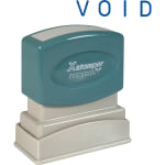 Xstamper One-Color Title Stamp, Pre-Inked, "Void", Blue