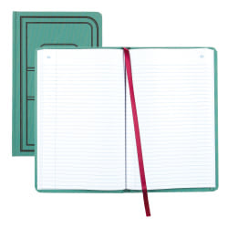 National Sewn Canvas Account Book, 12 1/8in x 7 5/8in, 50% Recycled, Green, 35 Lines Per Page, Book Of 500 Pages