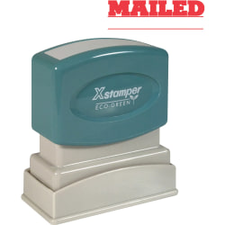 Xstamper One-Color Title Stamp, Pre-Inked, "Mailed", Red