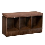 Honey Can Do Entryway Bench With Storage Shelves, 22-1/8inH x 44-1/8inW x 14-9/16inD, Deep Espresso