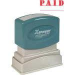 Xstamper One-Color Title Stamp, Pre-Inked, "Paid", Red, Box 1