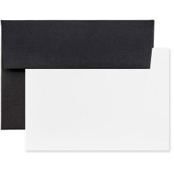 JAM Paper Stationery Set, 5 1/4in x 7 1/4in, Set Of 25 White Cards And 25 Dark Red Envelopes