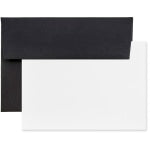 JAM Paper Stationery Set, 5 1/4in x 7 1/4in, 30% Recycled, Set Of 25 White Cards And 25 Black Envelopes