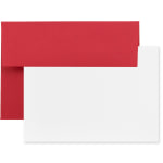 JAM Paper Stationery Set, 4 3/4in x 6 1/2in, 30% Recycled, Red/White, Set Of 25 Cards And Envelopes