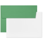 JAM Paper Stationery Set, 4 3/4in x 6 1/2in, 30% Recycled, Green/White, Set Of 25 Cards And Envelopes