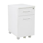 Office Star Prado 15-1/2inW x 19-1/2inD 2-Drawer Lateral Mobile File Cabinet, White